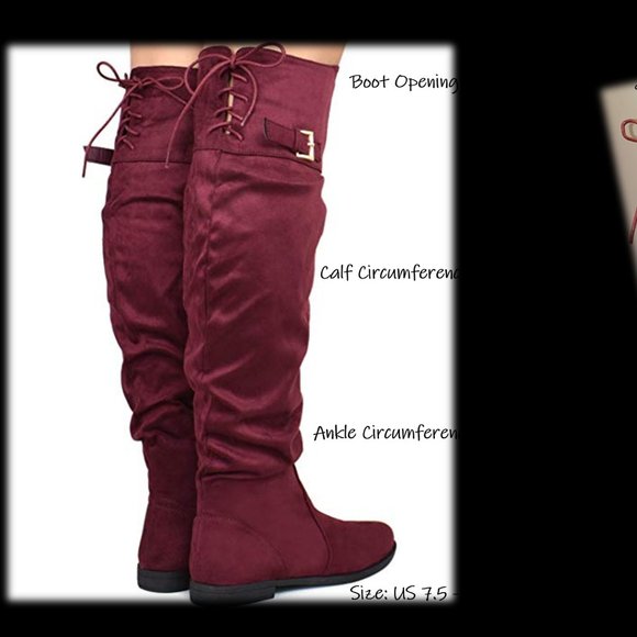 🥳🥳2xHP🥳🥳Over The Knee Vegan Brown Soft Suede Boots Women's 7.6 - Picture 3 of 11